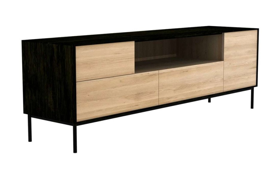 Modern Living * | Ethnicraft Modern Living Blackbird Oak Tv Cupboard