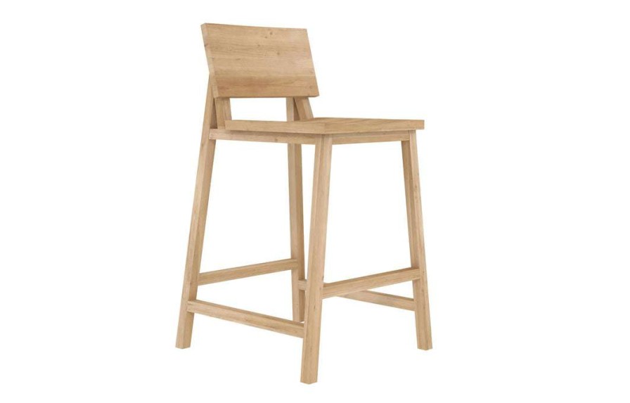 Modern Living * | Ethnicraft Bar & Counter Stools N3 Kitchen Oak Counter Stool