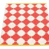 Modern Outdoor * | Pappelina Rugs Marre Coral Red & Vanilla With Mustard Stripe Runner Rug