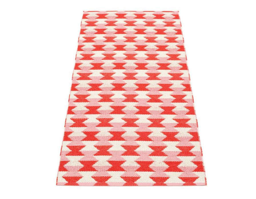 Modern Outdoor * | Pappelina Dana Coral Red & Piglet & Vanilla Runner Rug