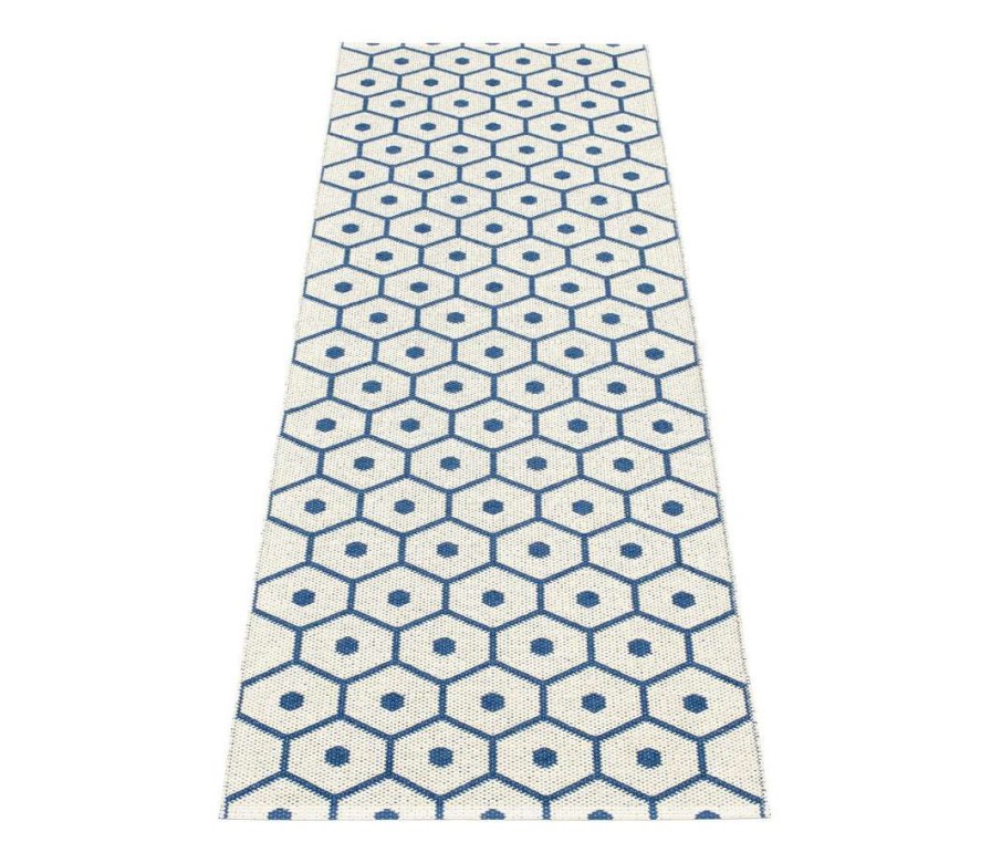 Modern Outdoor * | Pappelina Rugs Honey Denim & Vanilla Runner Rug