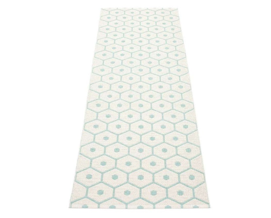 Modern Outdoor * | Pappelina Rugs Honey Pale Turquoise & Vanilla Runner Rug