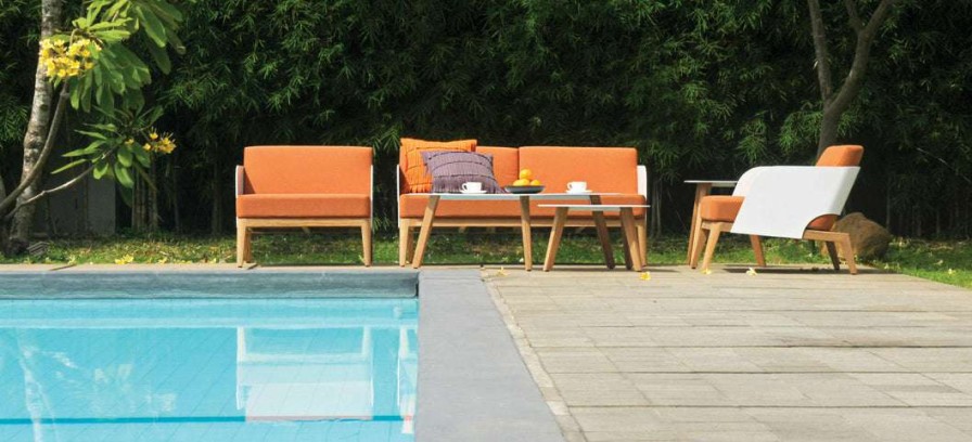 Modern Outdoor * | Mamagreen Kaat Teak 1-Seater Sofa