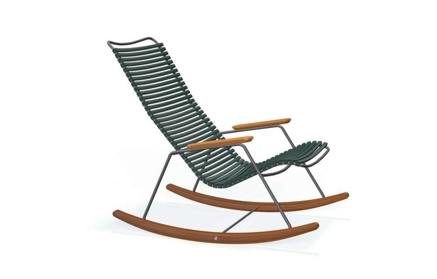 Modern Living * | Houe Click Rocking Chair With Bamboo Armrests And Runners Accent Chairs