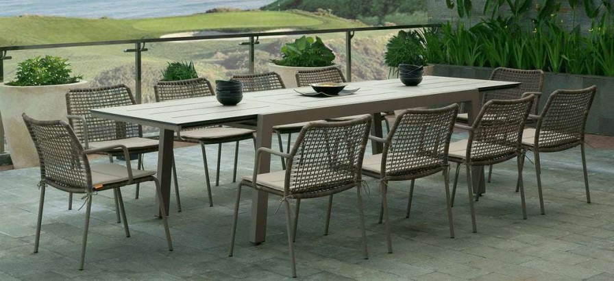 Modern Outdoor * | Mamagreen Baia Hpl Aluminum Extendable 90.5 Dining Table