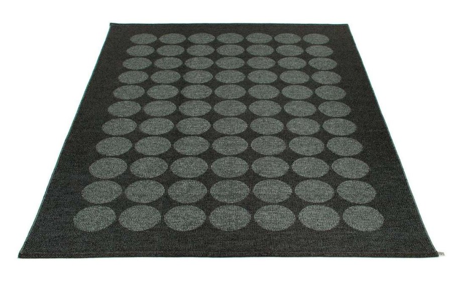 Modern Outdoor * | Pappelina Hugo Metallic Black & Black Rug Rugs