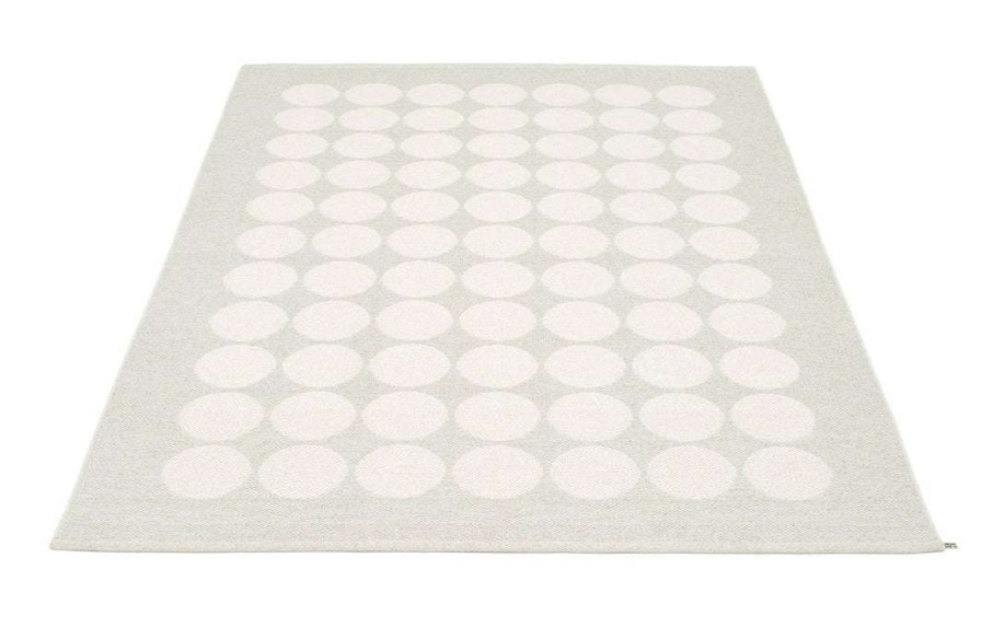 Modern Outdoor * | Pappelina Rugs Hugo Metallic White & Fossil Grey Rug