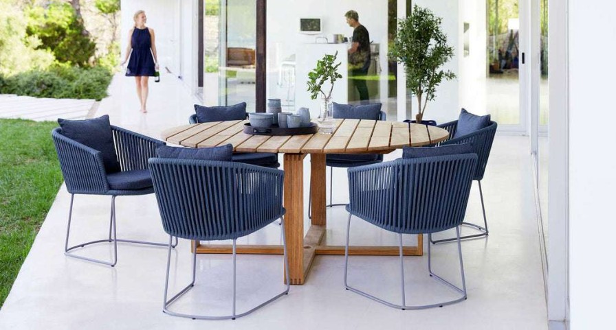 Modern Outdoor * | Cane-Line Endless Round Dining Table In Solid Teak/67 Diameter