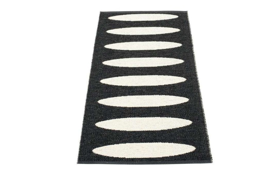 Modern Outdoor * | Pappelina Ella Black & Vanilla Runner Rug