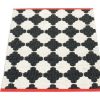 Modern Outdoor * | Pappelina Marre Black & Vanilla With Coral Red Stripe Runner Rug Rugs