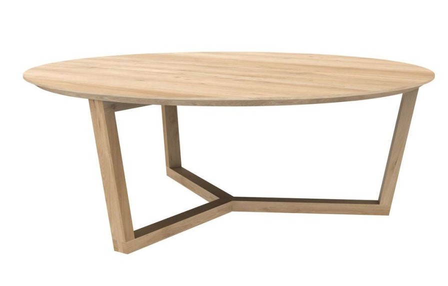 Modern Living * | Ethnicraft Tripod Oak Coffee Table