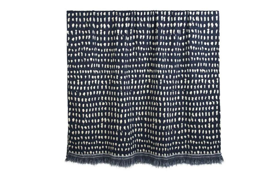 Modern Bedroom * | Ethnicraft Accent Pillows/Throws Dots Navy Throw