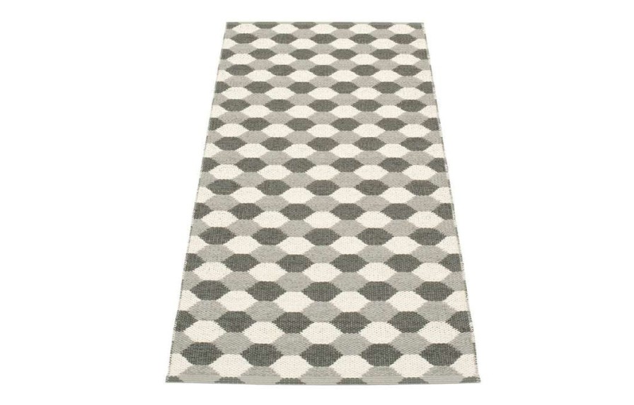 Modern Outdoor * | Pappelina Rugs Dana Warm Grey & Charcoal & Vanilla Runner Rug