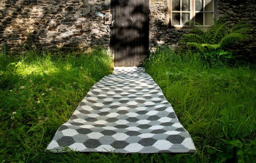 Modern Outdoor * | Pappelina Rugs Dana Warm Grey & Charcoal & Vanilla Runner Rug