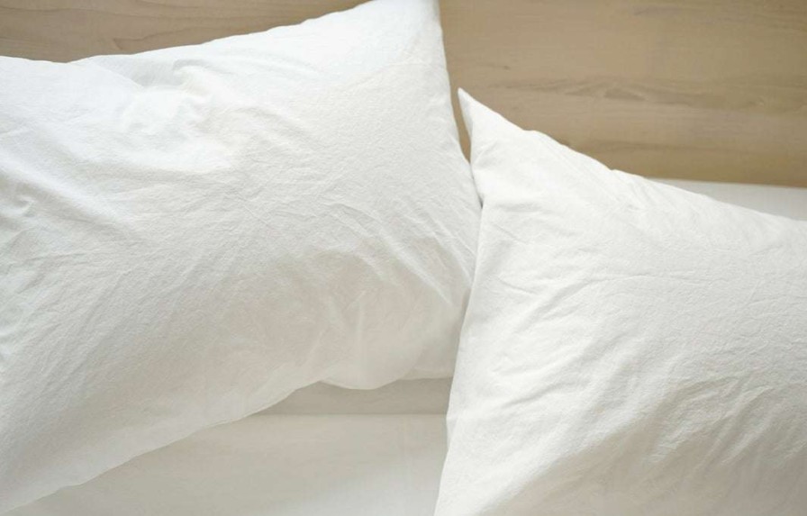 Modern Bedroom * | Area Anton White Cotton Pillow Cases (Pair) Bedding