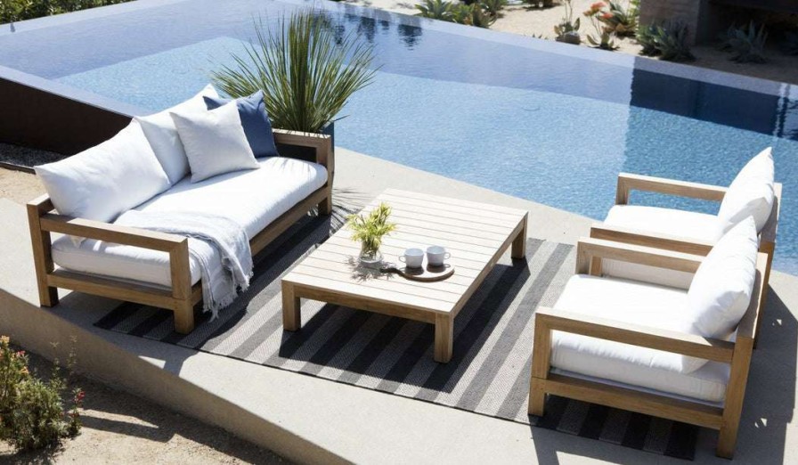 Modern Outdoor * | Harbour Outdoor Pacific Two Seat Two Arm Sofa Lounge Seating