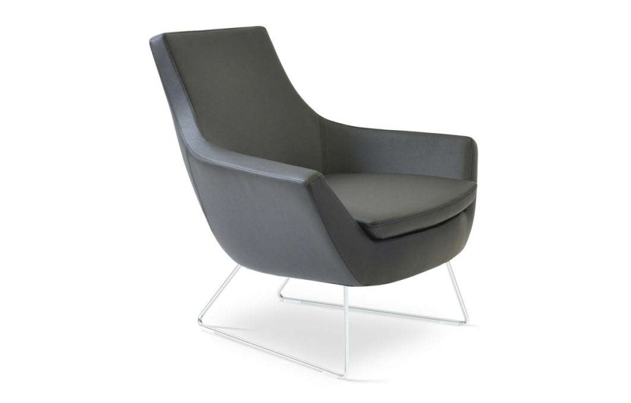 Modern Living * | Sohoconcept Rebecca Wire Sled Base Arm Chair Modern Living