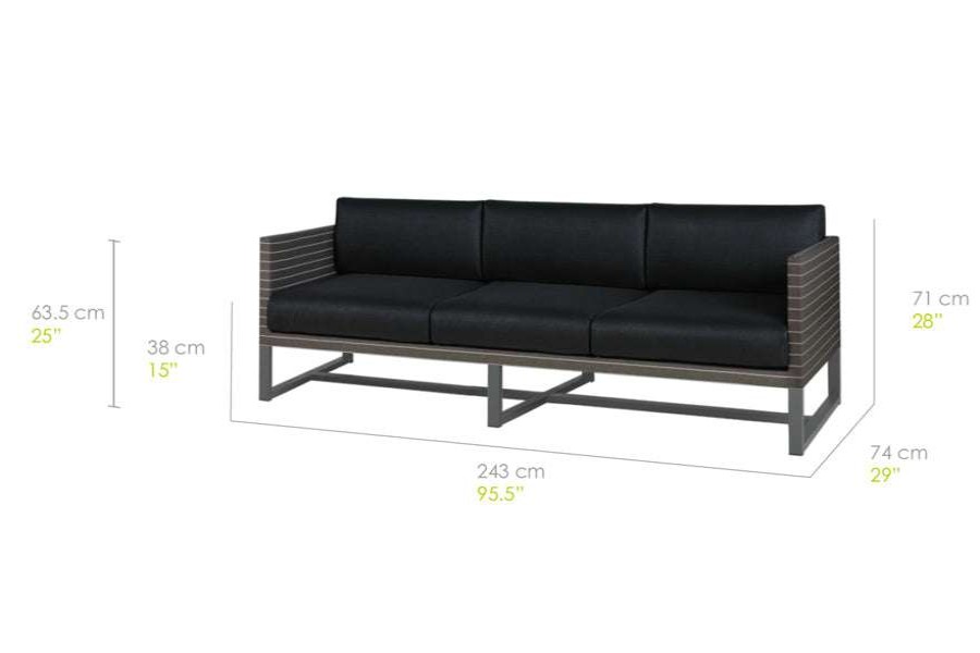 Modern Outdoor * | Mamagreen Lounge Seating Pinstripe Sofa 3-Seater