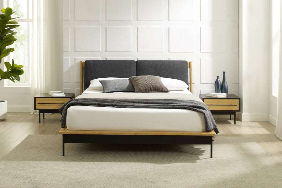 Modern Bedroom * | Greenington Modern Bedroom Santa Cruz Platform Bed With Fabric