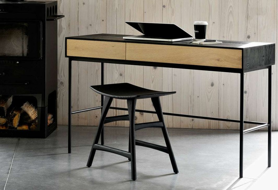 Modern Dining * | Ethnicraft Blackbird Oak Desk 2 Drawers