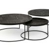 Modern Living * | Ethnicraft Accent Tables Tabwa Teak Round Nesting Coffee Table 3 Set