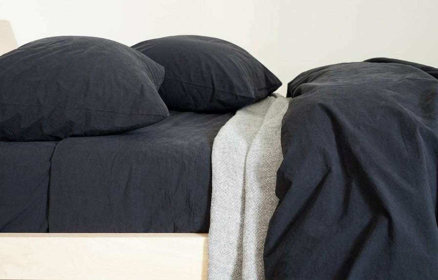 Modern Bedroom * | Area Anton Anthracite Cotton Pillow Cases (Pair)