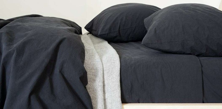 Modern Bedroom * | Area Anton Anthracite Cotton Pillow Cases (Pair)