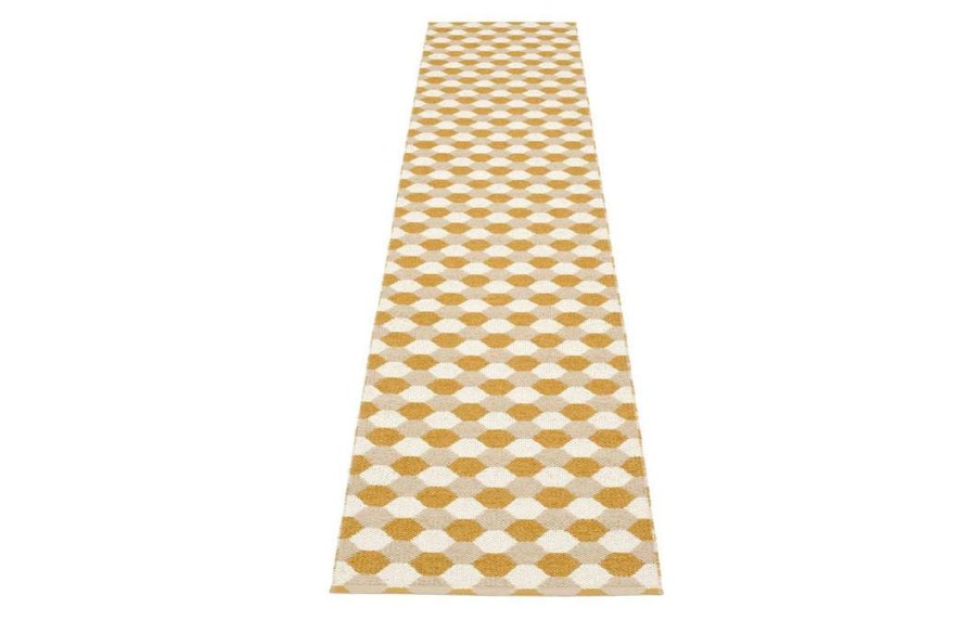 Modern Outdoor * | Pappelina Dana Ochre & Beige & Vanilla Runner Rug Rugs