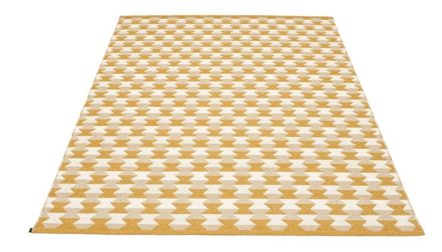 Modern Outdoor * | Pappelina Dana Ochre & Beige & Vanilla Runner Rug Rugs