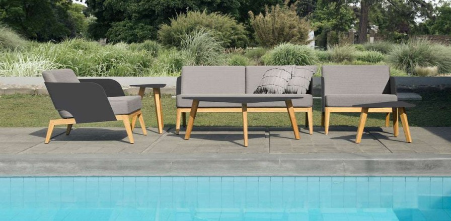 Modern Outdoor * | Mamagreen Kaat Teak 2-Seater Sofa Lounge Seating