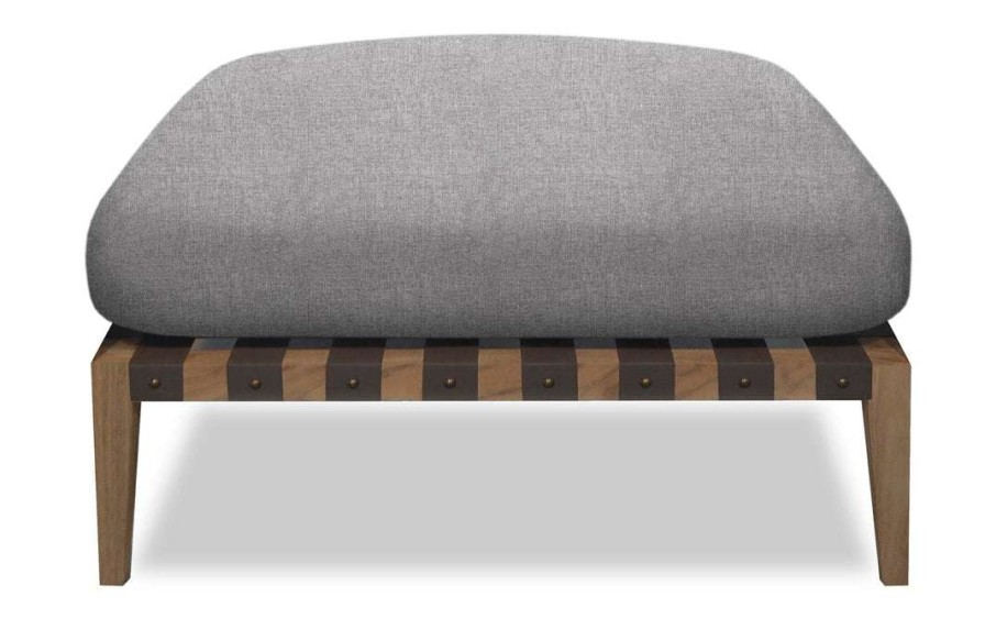 Modern Outdoor * | Harbour Outdoor Lounge Seating Pier Teak Ottoman