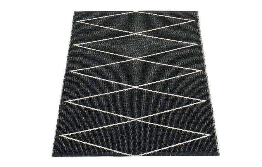 Modern Outdoor * | Pappelina Max Black & Vanilla Runner Rug