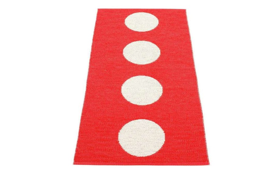 Modern Outdoor * | Pappelina Rugs Vera Red & Vanilla Runner Rug