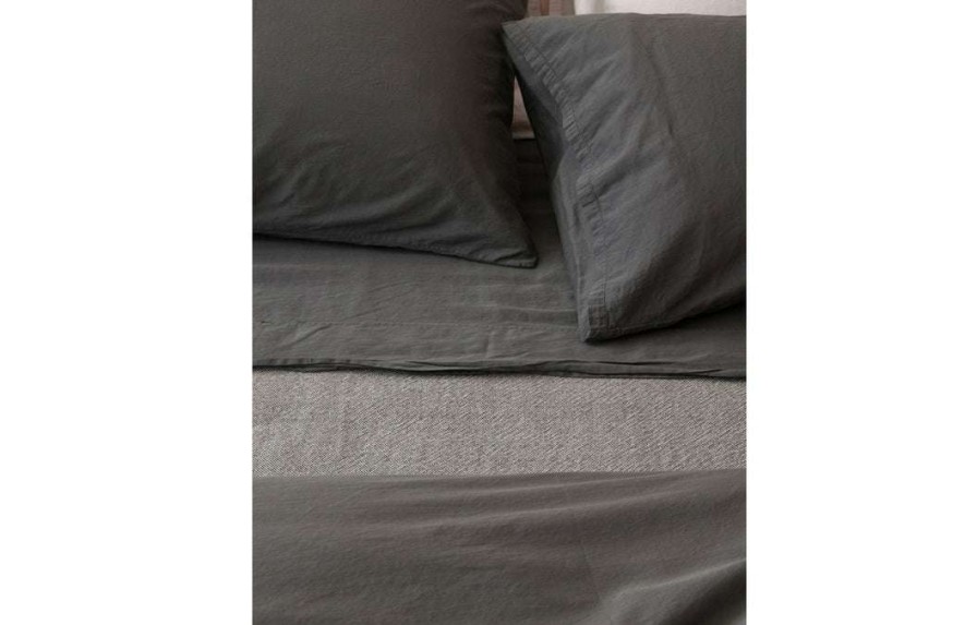 Modern Bedroom * | Area Bedding Perla Slate Pillow Cases (Pair)