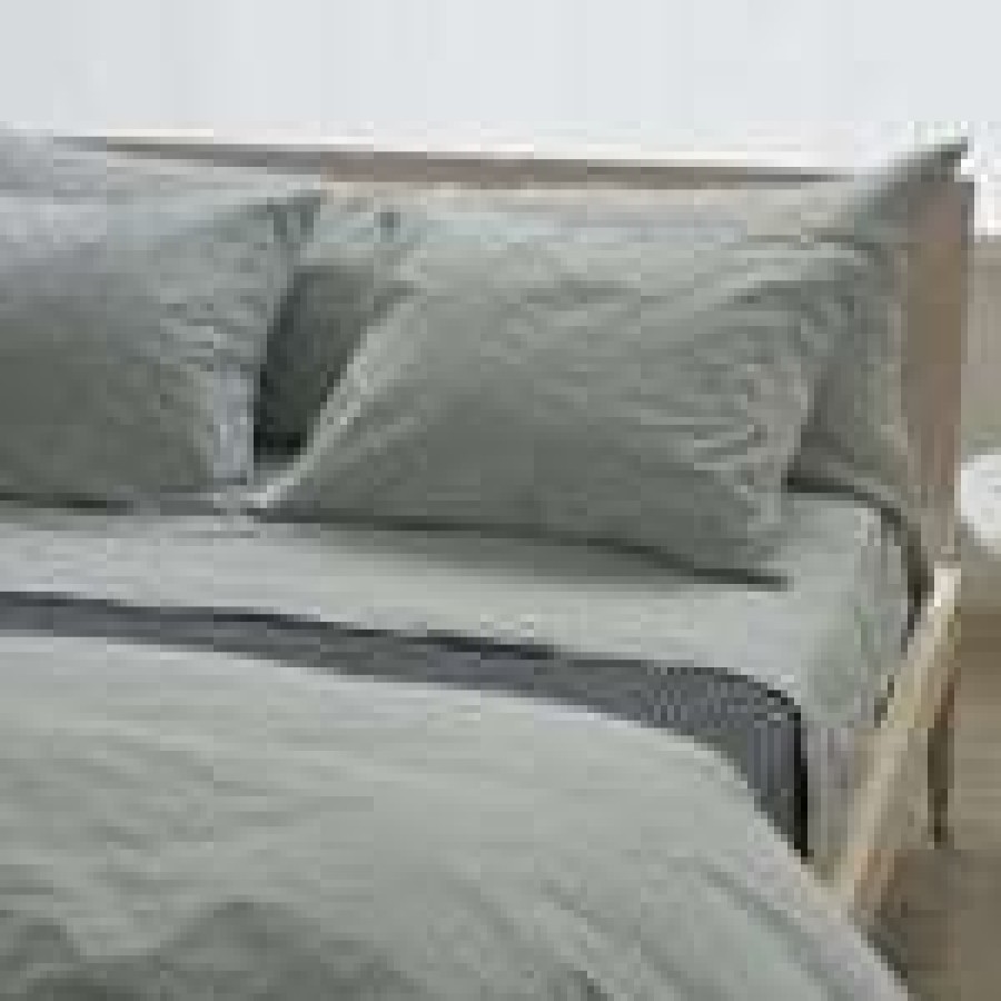 Modern Bedroom * | Area Bedding Anton Mineral Cotton Pillow Cases (Pair)