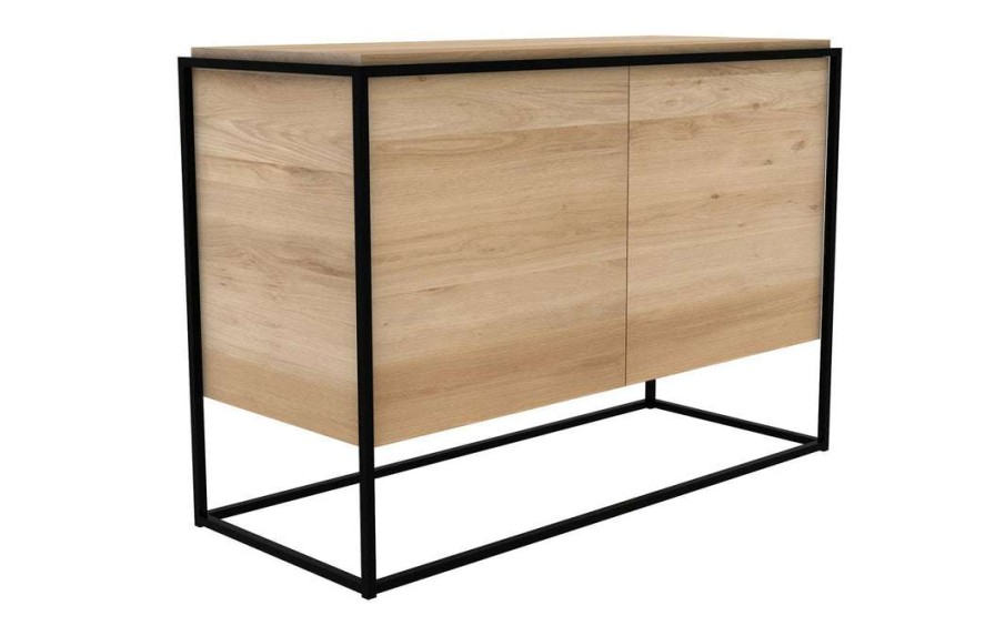 Modern Dining * | Ethnicraft Modern Dining Monolit Oak Sideboard With 2 Doors