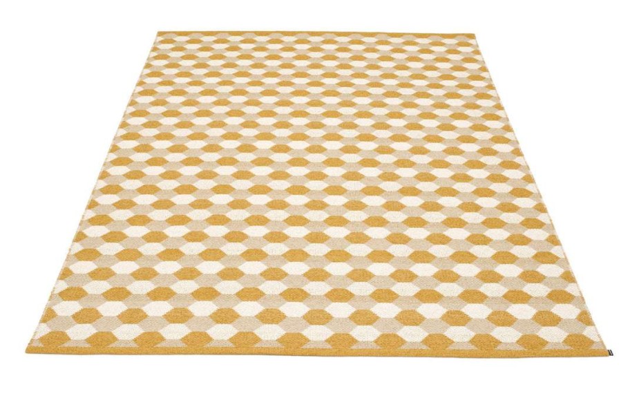 Modern Outdoor * | Pappelina Dana Ochre & Beige & Vanilla Rug Rugs