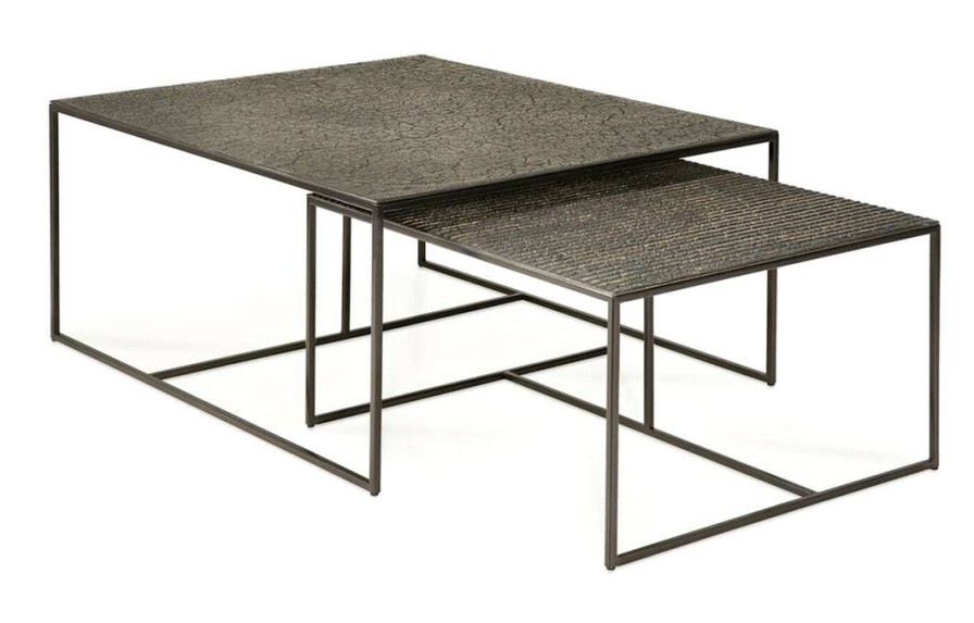 Modern Living * | Ethnicraft Accent Tables Pentagon Nesting Coffee Table Set