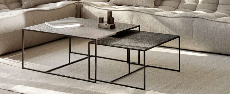 Modern Living * | Ethnicraft Accent Tables Pentagon Nesting Coffee Table Set