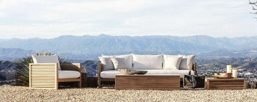 Modern Outdoor * | Harbour Outdoor Louver Three Seat Sofa