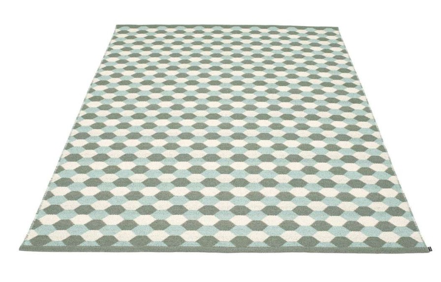 Modern Outdoor * | Pappelina Dana Army & Pale Turquoise & Vanilla Rug Rugs