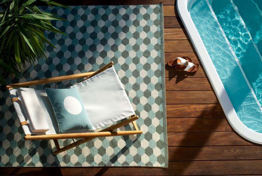 Modern Outdoor * | Pappelina Dana Army & Pale Turquoise & Vanilla Rug Rugs