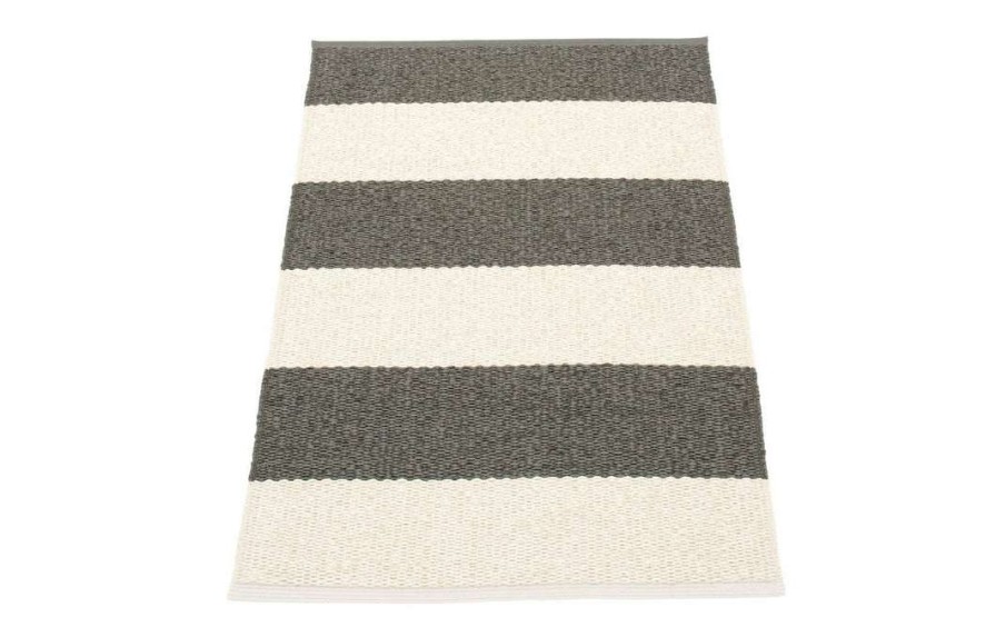 Modern Outdoor * | Pappelina Rugs Bob Charcoal & Vanilla Runner Rug