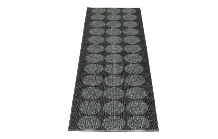 Modern Outdoor * | Pappelina Hugo Metallic Black & Black Runner Rug