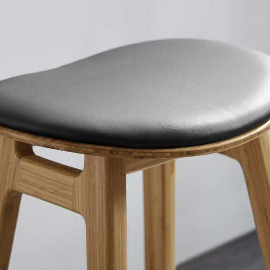 Modern Living * | Greenington Skol Upholstered Leather Seat Stool