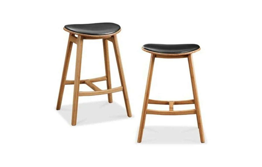 Modern Living * | Greenington Skol Upholstered Leather Seat Stool