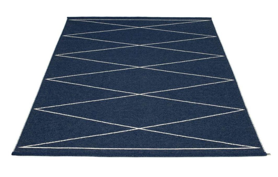 Modern Outdoor * | Pappelina Rugs Max Dark Blue & Vanilla Rug