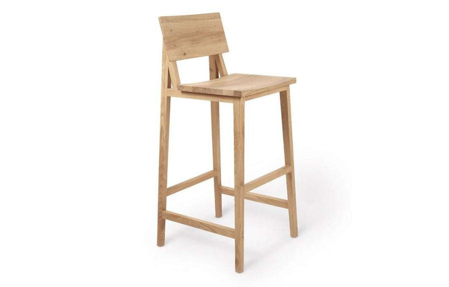 Modern Living * | Ethnicraft N4 Oak Bar Stool Bar & Counter Stools