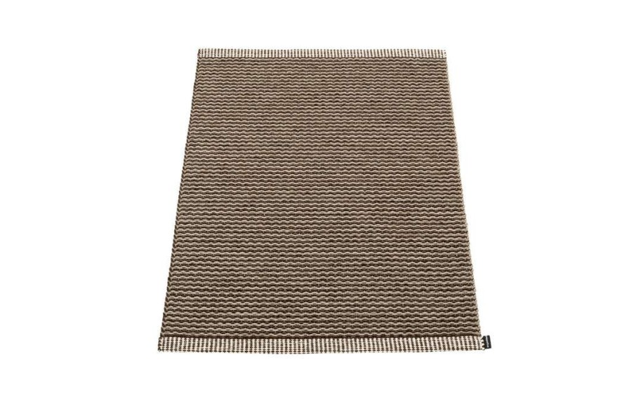 Modern Outdoor * | Pappelina Mono Dark Brown & Dark Linen Rug