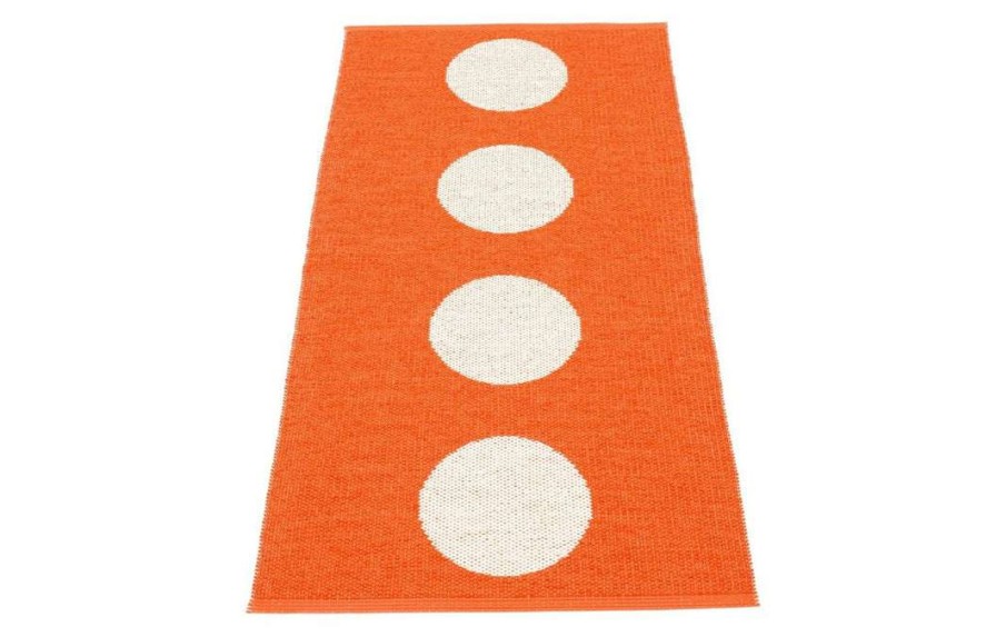 Modern Outdoor * | Pappelina Rugs Vera Orange & Vanilla Runner Rug